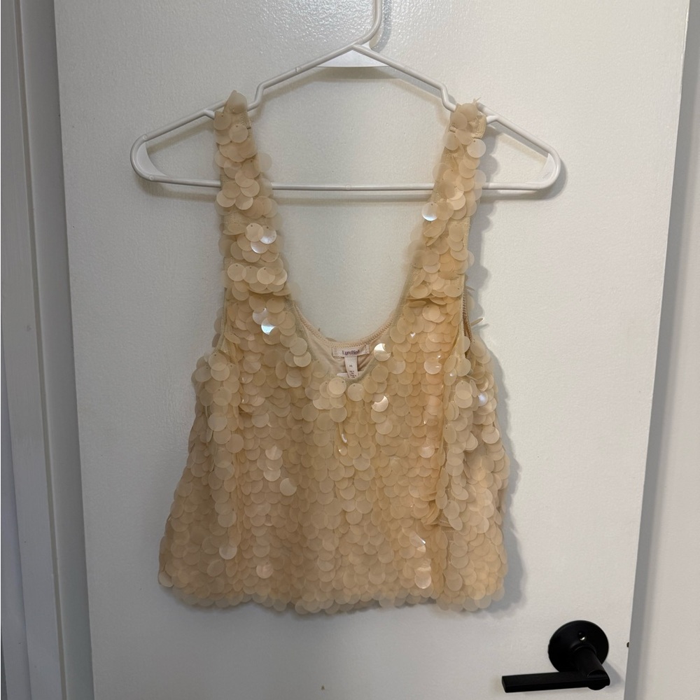LyreBird Scoop-Neck Paillette Tank Top